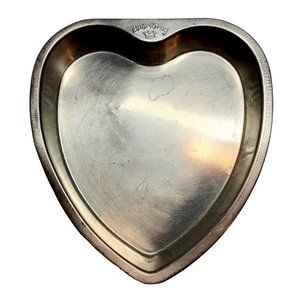 Heart Shaped Cake Pan Bake King Vintage Aluminum Valentine Decor Photo Prop